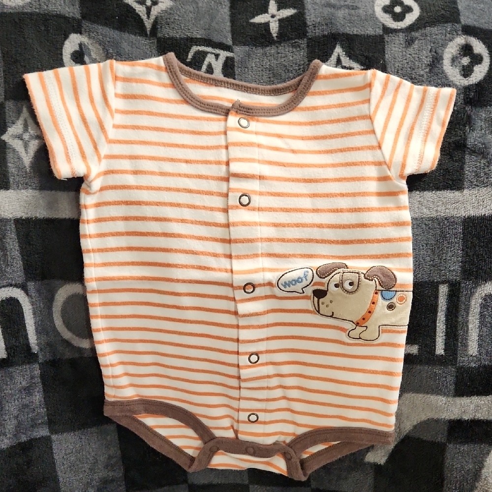 Striped Orange and Brown Kids One Piece